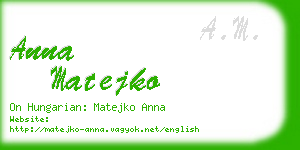 anna matejko business card
